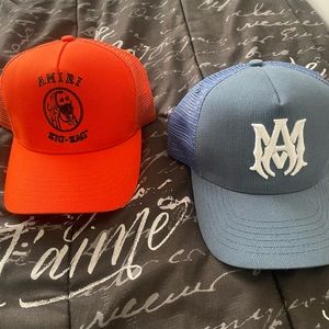 2 Amiri Trucker Hat 1 Orange and 1 Blue